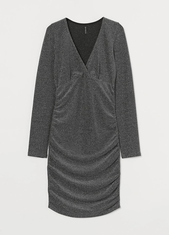 Темно-серое вечернее платье силуэтная H&M меланжевое