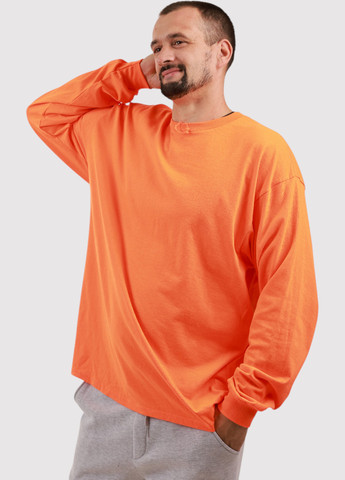 Лонгслів Blue 84 малюнок помаранчевий кежуали трикотаж, поліестер, бавовна