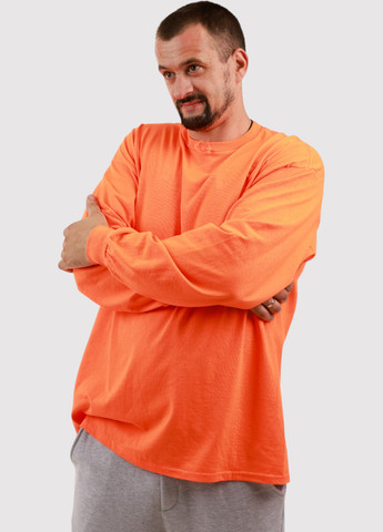 Лонгслів Blue 84 малюнок помаранчевий кежуали трикотаж, поліестер, бавовна