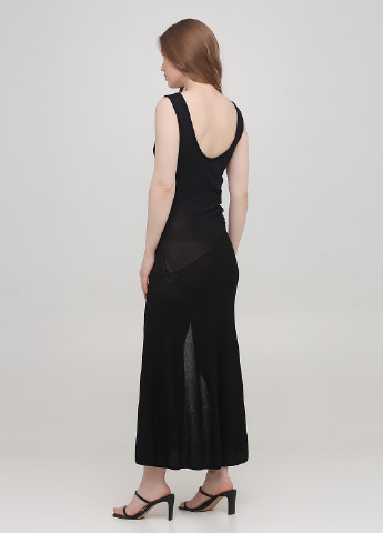 Чорна кежуал сукня з відкритими плечима, сукня-майка Erika Cavallini однотонна