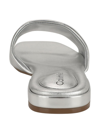 Серебристые шлепанцы Calvin Klein с тиснением, с логотипом