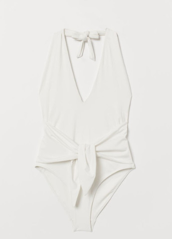 Белый летний купальник с открытой спиной белый H&M