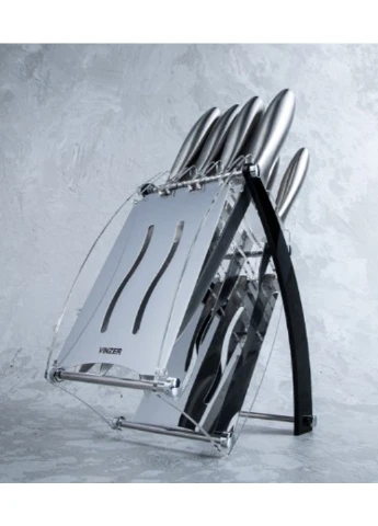 Набор из 8 ножей Razor, серый Vinzer серые, нержавеющая сталь