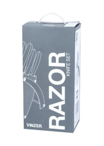 Набор из 8 ножей Razor, серый Vinzer серые, нержавеющая сталь