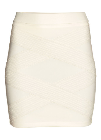Молочная кэжуал однотонная юбка H&M карандаш