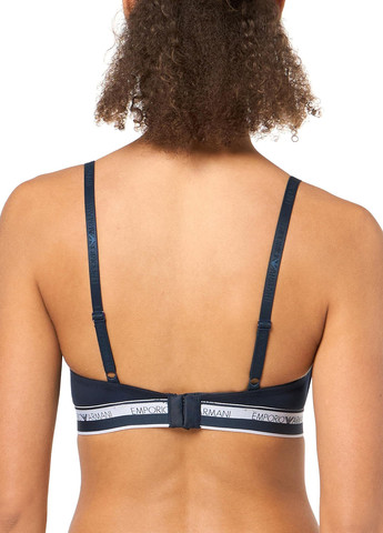 Тёмно-синий триэнджел бюстгальтер Emporio Armani без косточек хлопок