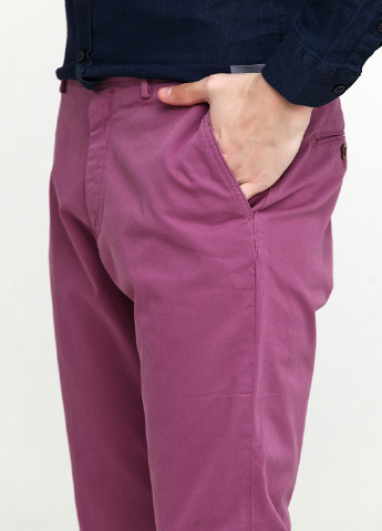 Лиловые кэжуал демисезонные чиносы, зауженные брюки Massimo Dutti
