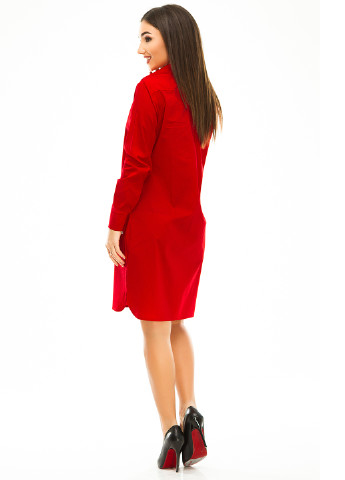 Красное кэжуал платье Marini однотонное