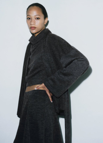 Серый демисезонный комплект (кимоно, топ) Zara