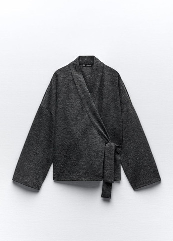 Серый демисезонный комплект (кимоно, топ) Zara