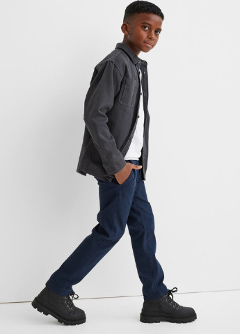 Темно-синие кэжуал демисезонные брюки чиносы H&M
