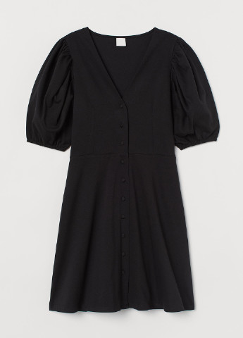 Чорна кежуал плаття, сукня кльош H&M однотонна
