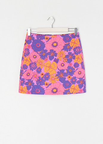 Разноцветная кэжуал цветочной расцветки юбка Sinsay а-силуэта (трапеция)