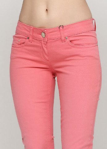 Розовые джинсовые демисезонные зауженные брюки Elisabetta Franchi
