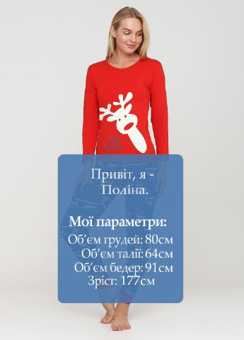 Червона зимня комплект щільний трикотаж (світшот, штани) Sude