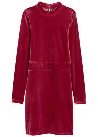 Бордовое кэжуал платье платье-водолазка, футляр H&M однотонное