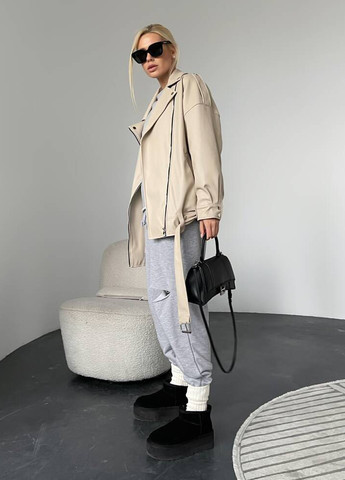 Світло-бежева демісезонна куртка косуха No Brand