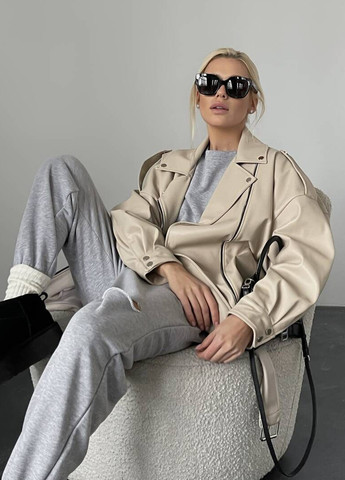 Світло-бежева демісезонна куртка косуха No Brand