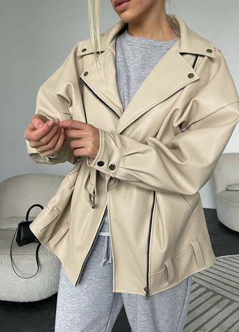 Світло-бежева демісезонна куртка косуха No Brand