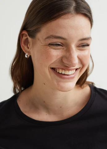 Футболка,чорний, H&M Basic - (255192538)