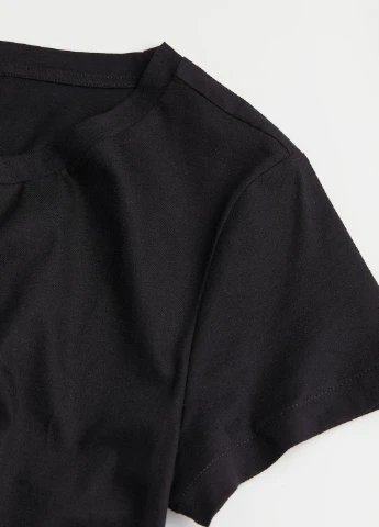 Футболка,чорний, H&M Basic - (255192538)