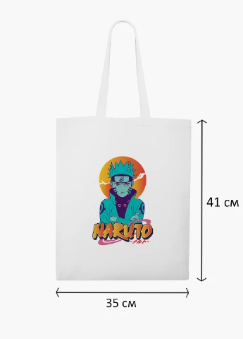 Еко сумка шоппер біла Наруто Узумакі (Naruto Uzumaki) (9227-2631-WT2) Еко сумка шоппер біла 41*35 см MobiPrint (219151174)