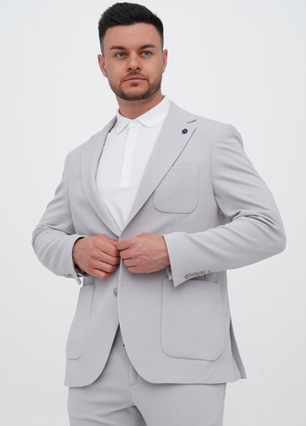 Світло-сірий демісезонний костюм (піджак, штани) брючний Trend Collection