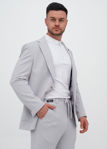 Світло-сірий демісезонний костюм (піджак, штани) брючний Trend Collection