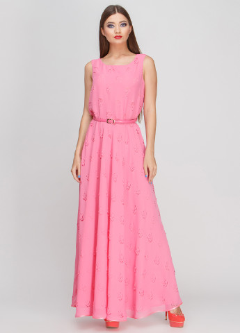 Розовое кэжуал платье с юбкой-солнце Fifi Lakres однотонное