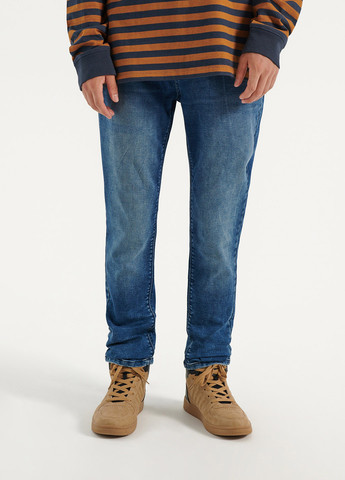 Синие демисезонные слим джинсы House