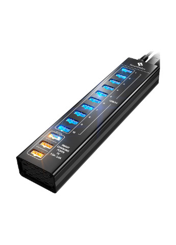 13-портовый алюминиевый USB хаб SmartDelux (Black) (860000150118) Airon 13-портовый алюминиевый smartdelux (black) (860000150118) (138665983)
