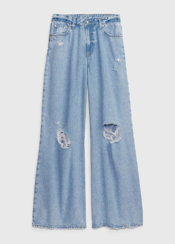 Голубые демисезонные клеш джинсы Gap