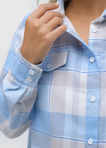Голубой домашний рубашка в клетку Promin