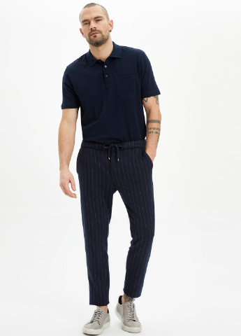 Темно-синие кэжуал демисезонные брюки DeFacto