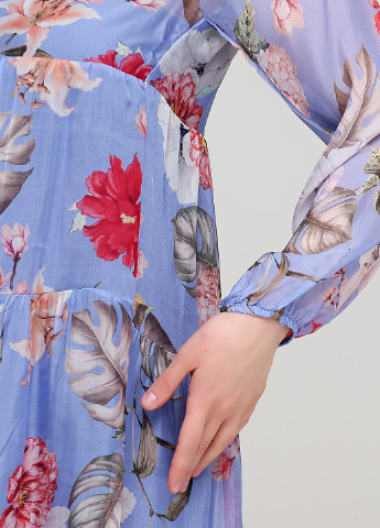 Светло-фиолетовое кэжуал платье оверсайз Made in Italy с цветочным принтом
