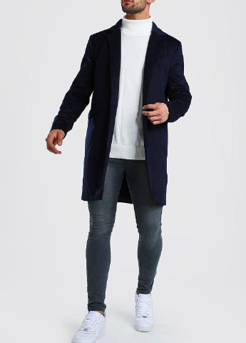 Темно-синее демисезонное Пальто Boohoo