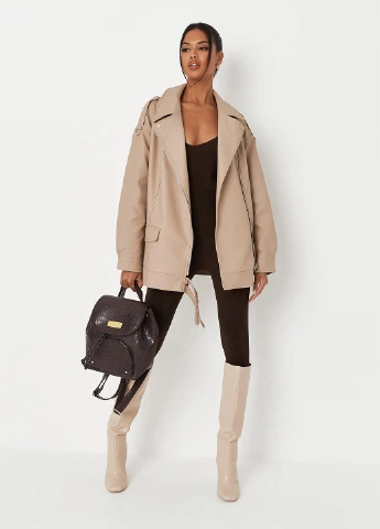 Бежева демісезонна куртка Missguided