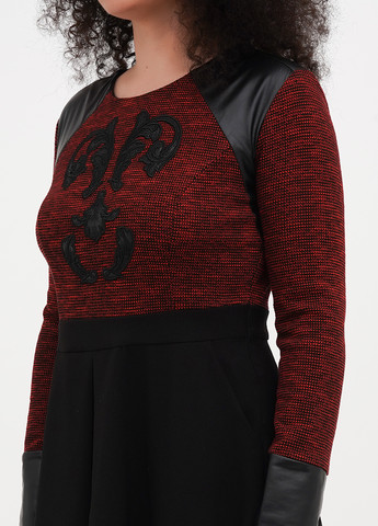 Бордовое кэжуал платье клеш Imperial с рисунком