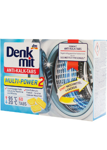 Таблетки для очищення пральних машин проти вапняного нальоту 60 шт Denkmit (255574888)