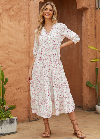 Білий кежуал сукня а-силует SHEIN в горошок