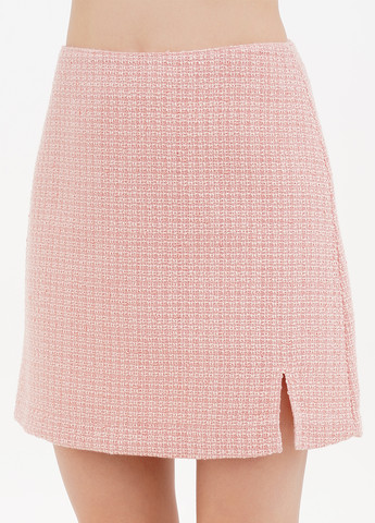Светло-розовая кэжуал меланж юбка Tom Tailor а-силуэта (трапеция)