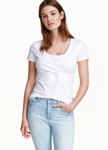 Біла літня футболка для годуючих H&M