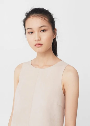 Бежевое кэжуал платье Mango однотонное