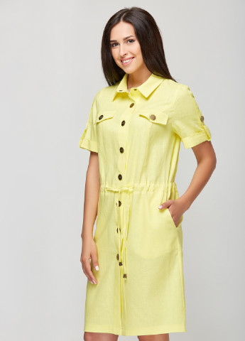 Лимонное кэжуал платье DANNA однотонное