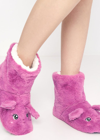 Фиолетовые тапочки Slippers с вышивкой, с аппликацией, с ушками