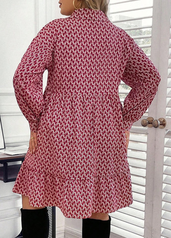 Комбінована кежуал сукня а-силует SHEIN з орнаментом