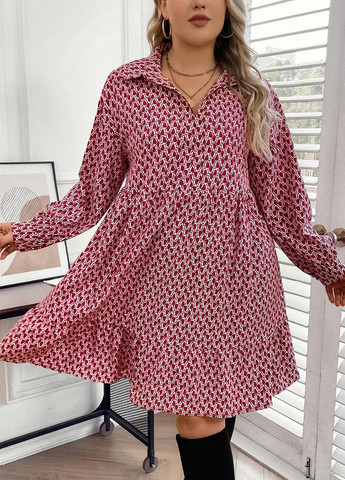 Комбінована кежуал сукня а-силует SHEIN з орнаментом