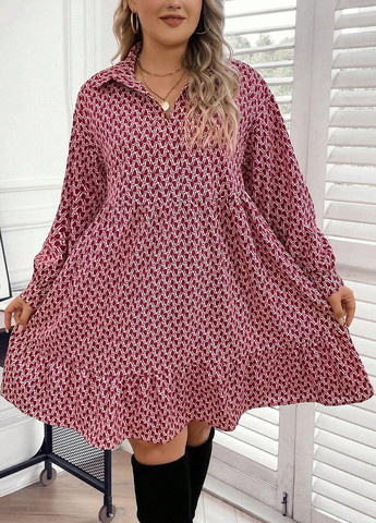 Комбінована кежуал сукня а-силует SHEIN з орнаментом