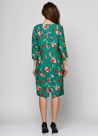 Зеленое кэжуал платье футляр Ut с цветочным принтом