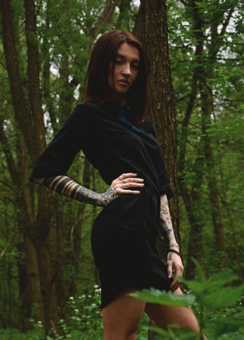 Чорна спортивна сукня-вишиванка Gorchitsa з орнаментом